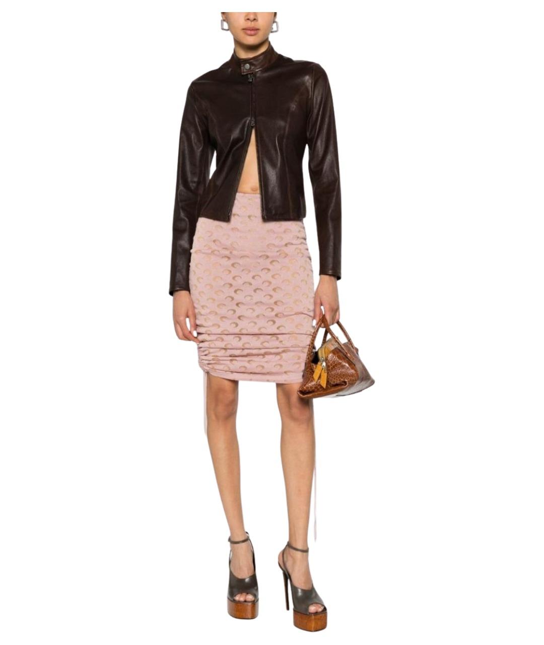 MARINE SERRE Розовая полиэстеровая юбка миди, фото 3