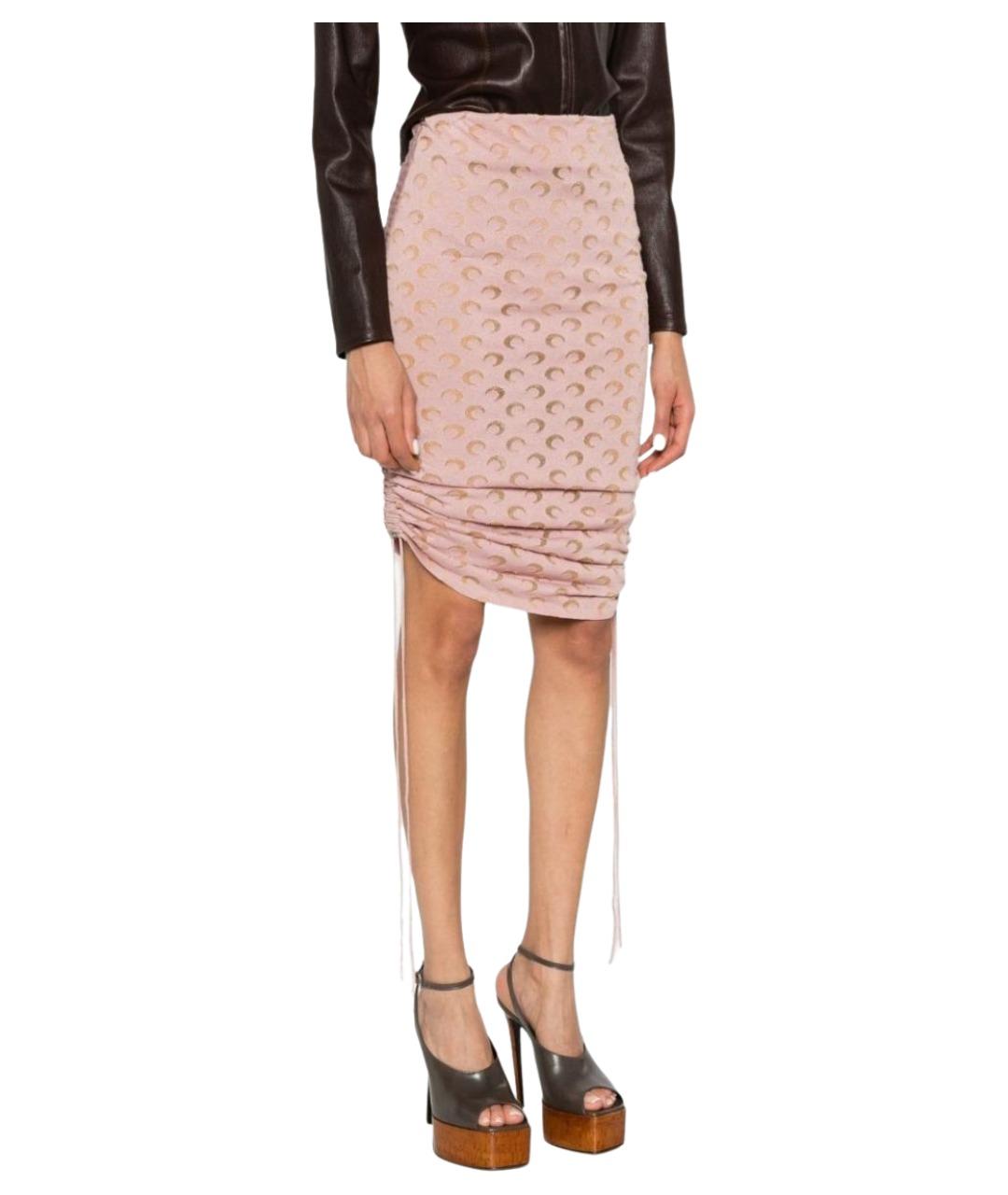 MARINE SERRE Розовая полиэстеровая юбка миди, фото 4