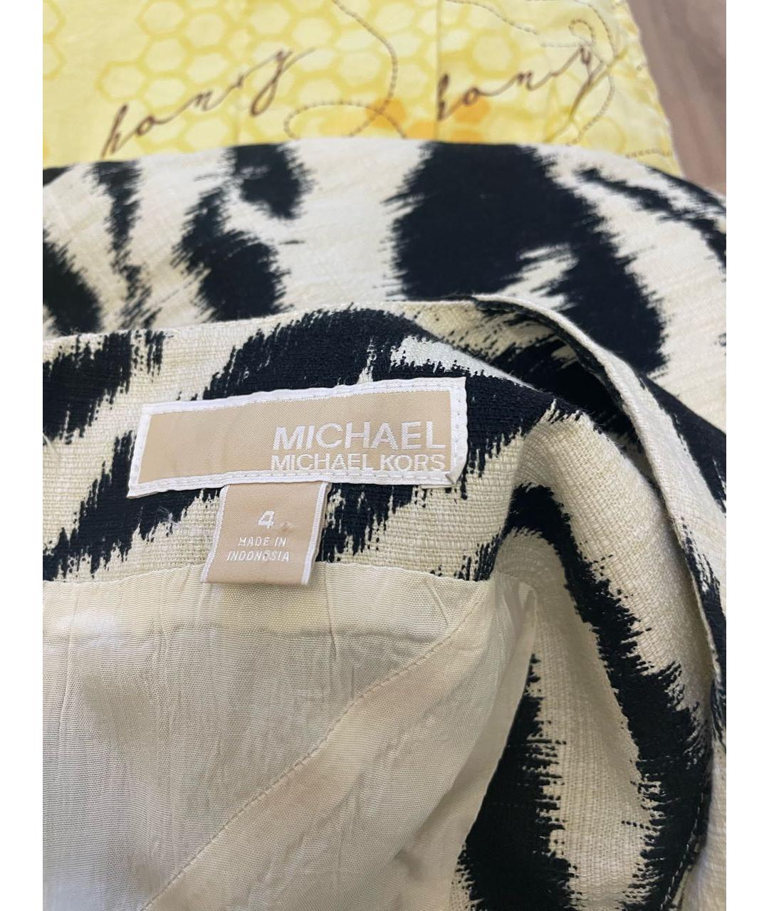 MICHAEL MICHAEL KORS Белое хлопковое повседневное платье, фото 3