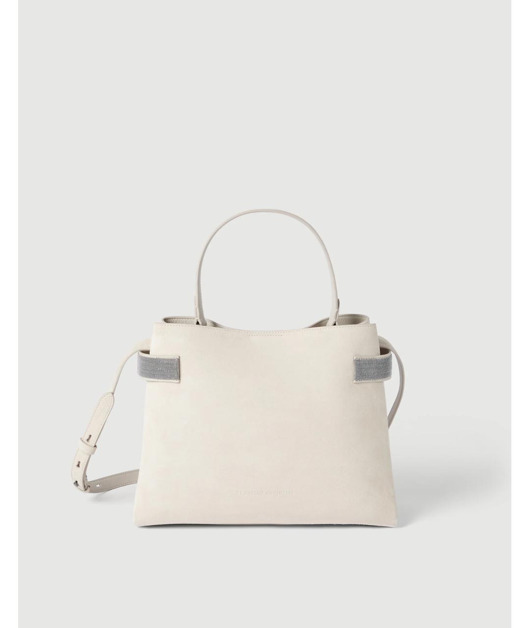 BRUNELLO CUCINELLI Бежевая замшевая сумка тоут, фото 5