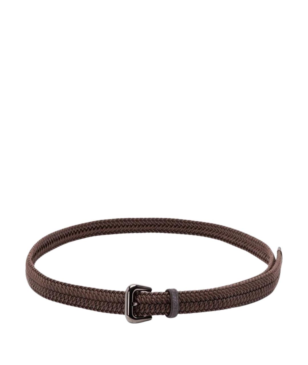 BRUNELLO CUCINELLI Коричневый кожаный ремень, фото 1