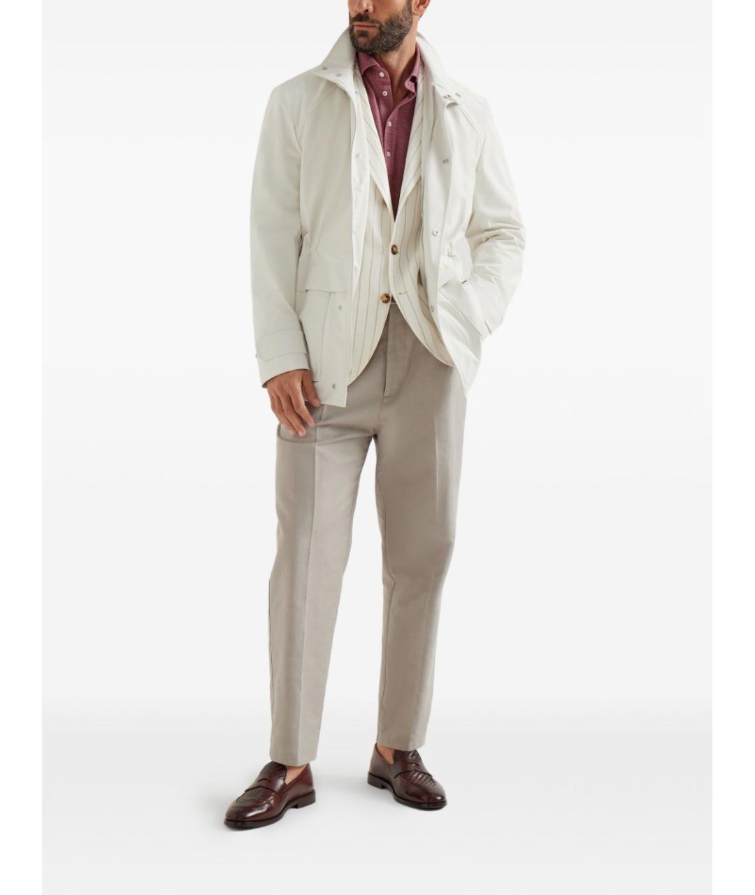 BRUNELLO CUCINELLI Бежевая полиамидовая куртка, фото 4