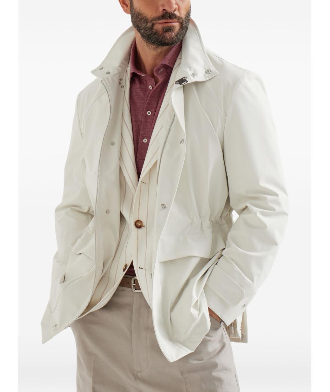 BRUNELLO CUCINELLI Бежевая полиамидовая куртка, фото 5