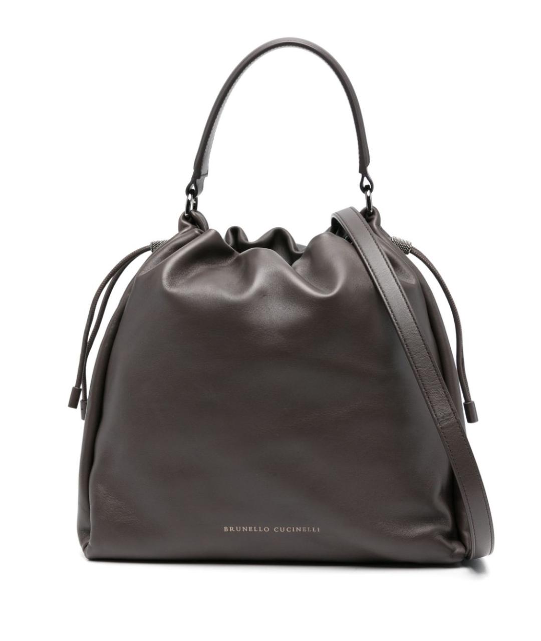 BRUNELLO CUCINELLI Коричневая кожаная сумка тоут, фото 1