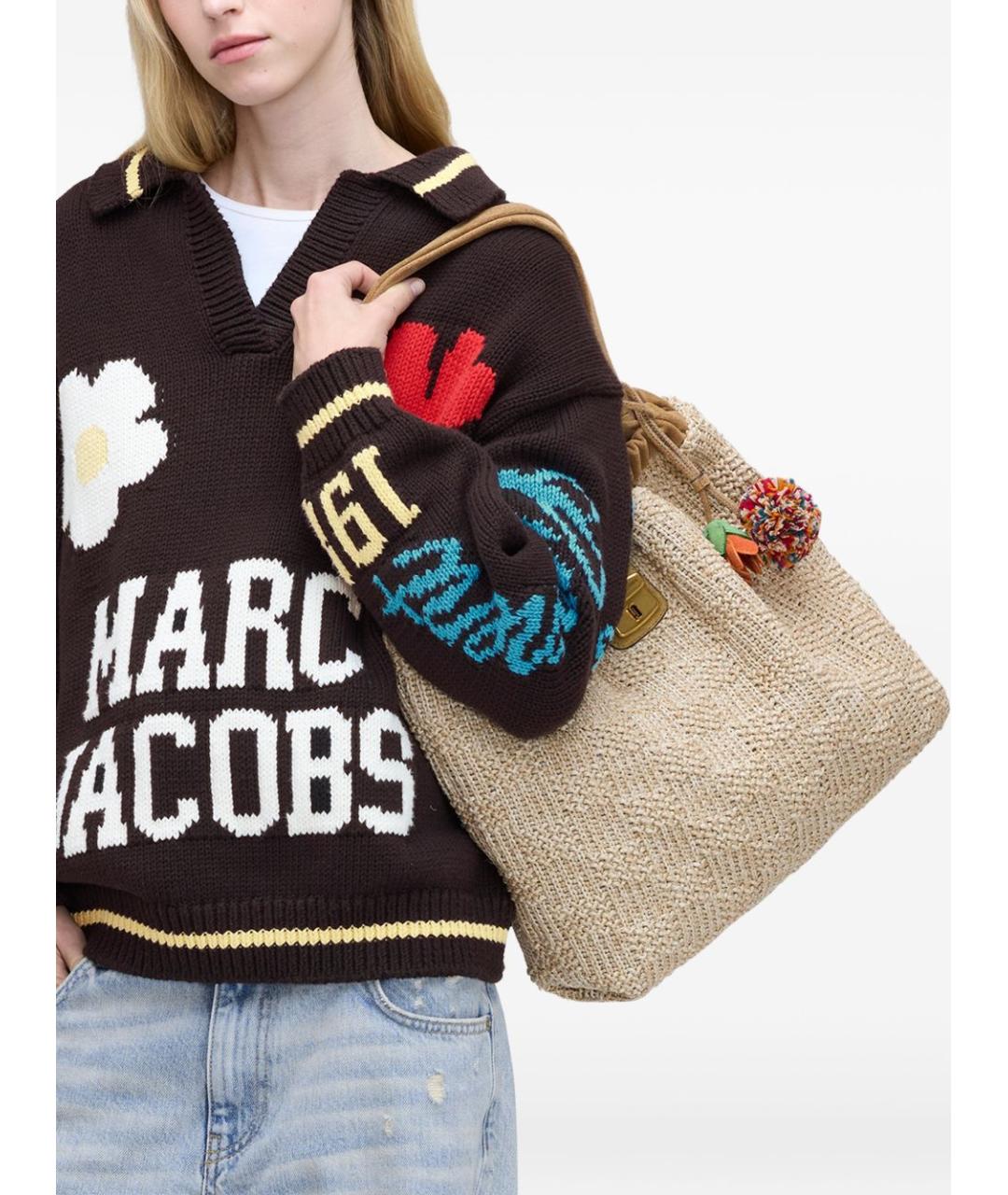 MARC JACOBS Бежевая пелетеная сумка тоут, фото 4