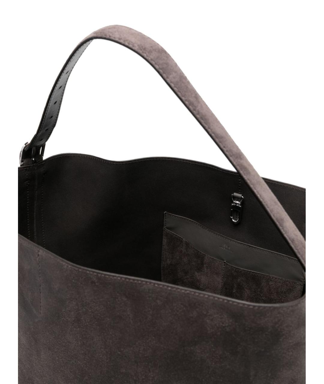 TOTEME Серая замшевая сумка тоут, фото 3