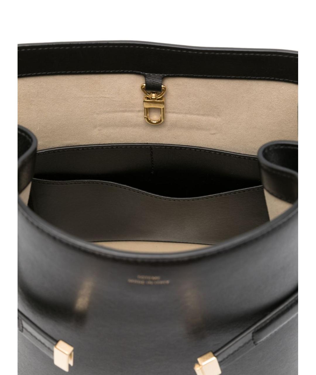 TOTEME Черная кожаная сумка через плечо, фото 3