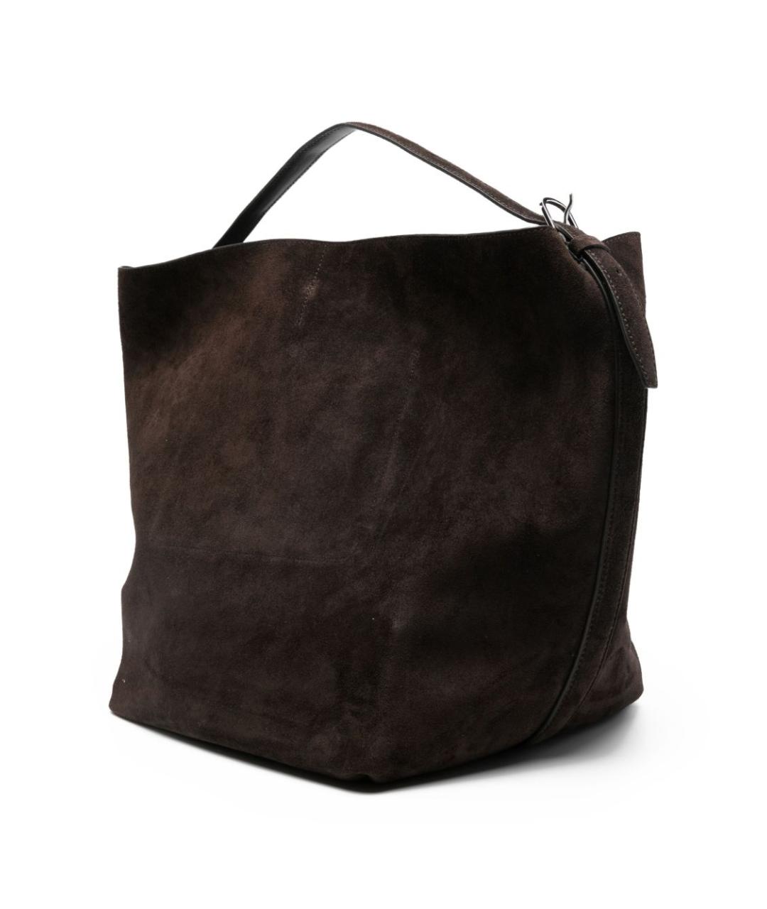 TOTEME Коричневая замшевая сумка тоут, фото 4