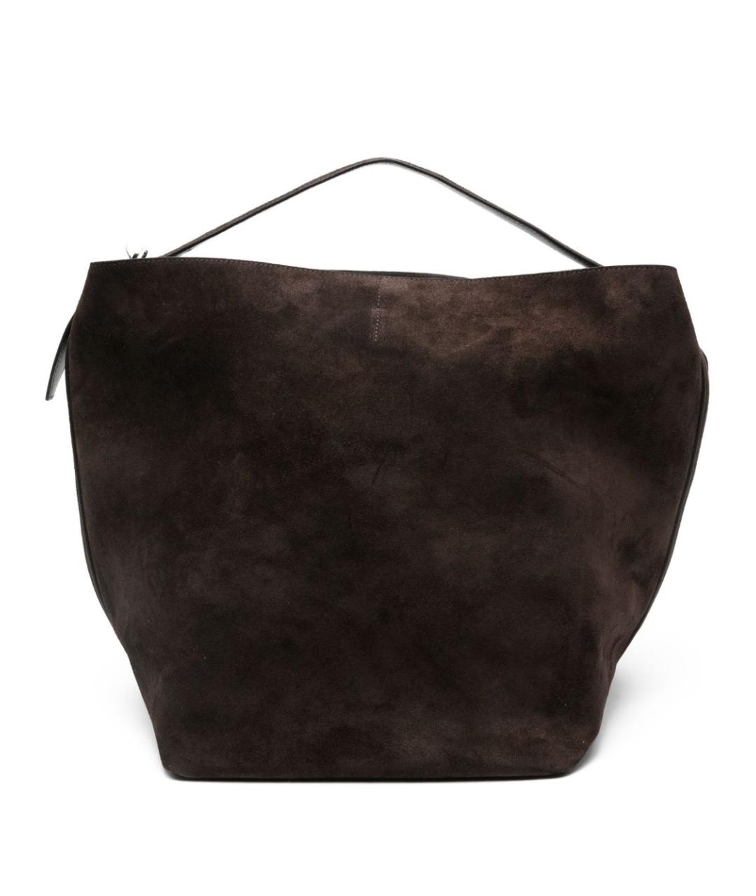 TOTEME Коричневая замшевая сумка тоут, фото 1