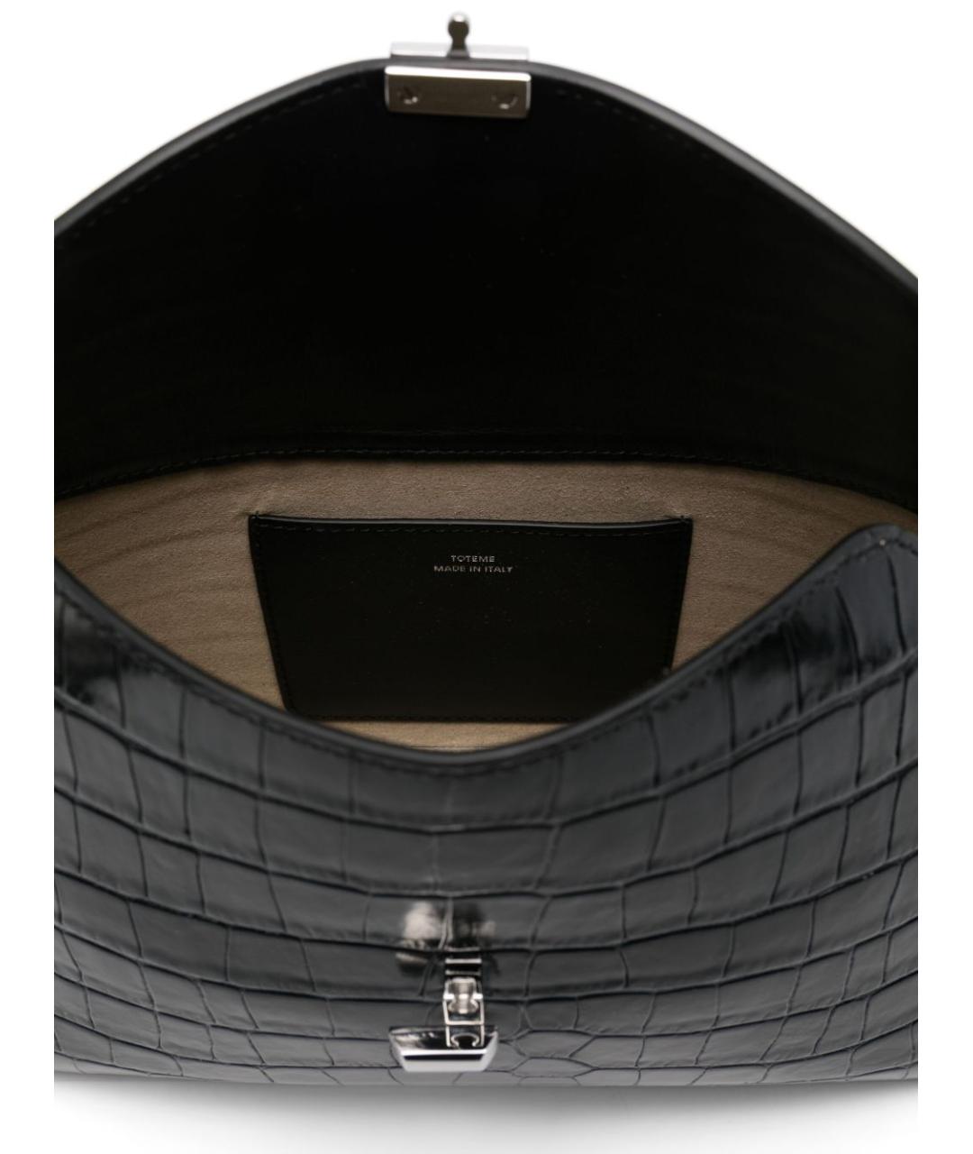 TOTEME Черная кожаная сумка через плечо, фото 4