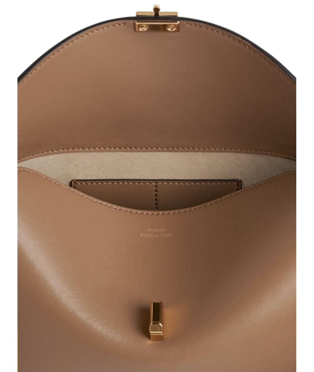 TOTEME Бежевая кожаная сумка через плечо, фото 3