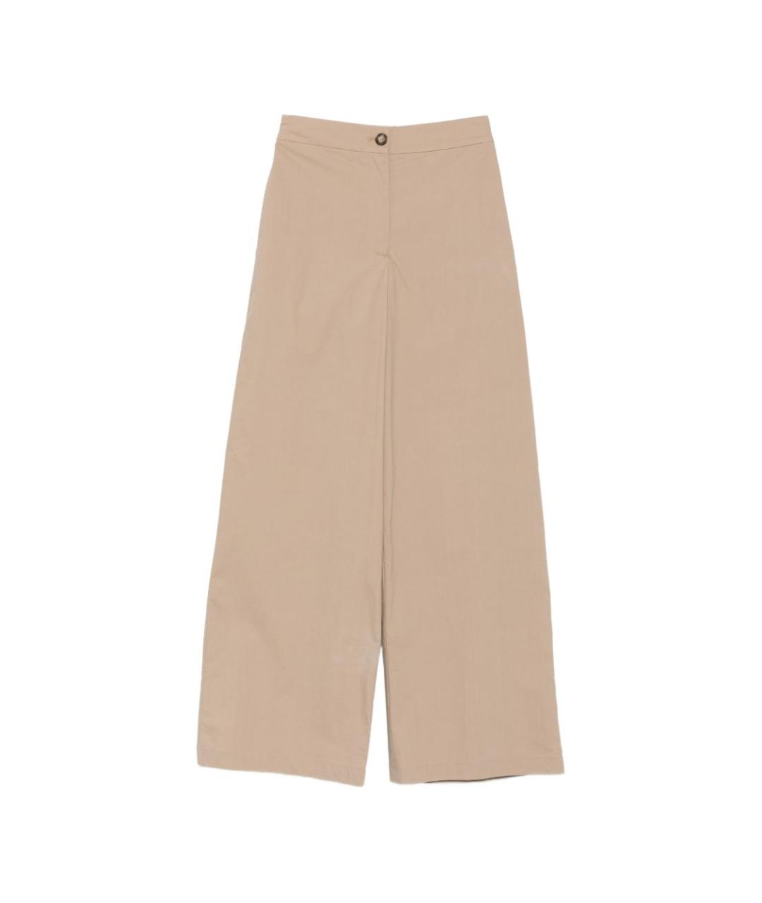 EMPORIO ARMANI Бежевые хлопковые прямые брюки, фото 1