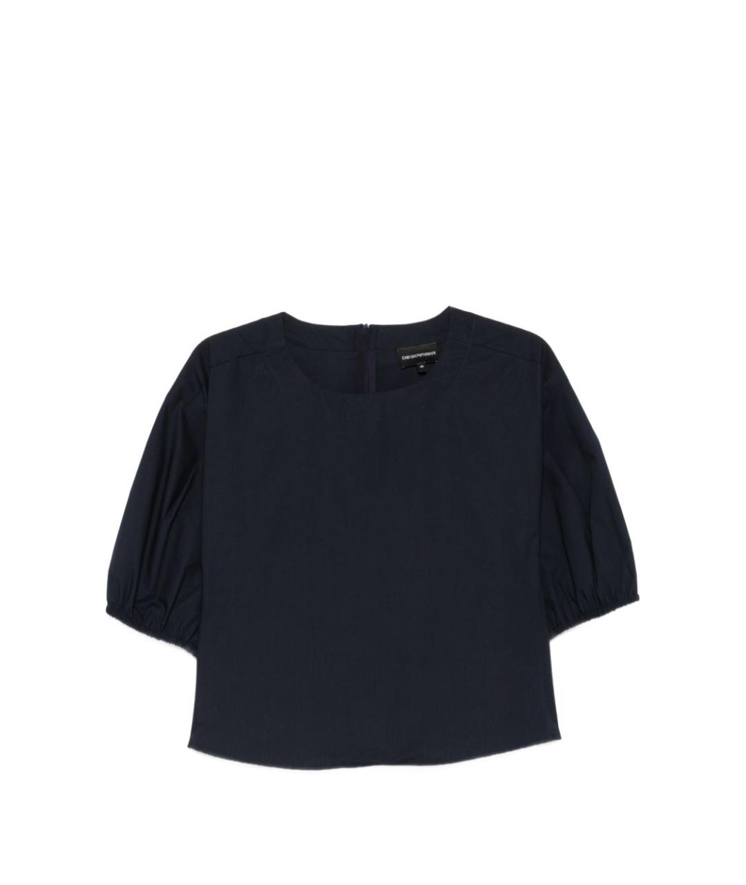 EMPORIO ARMANI Синяя хлопковая футболка, фото 1