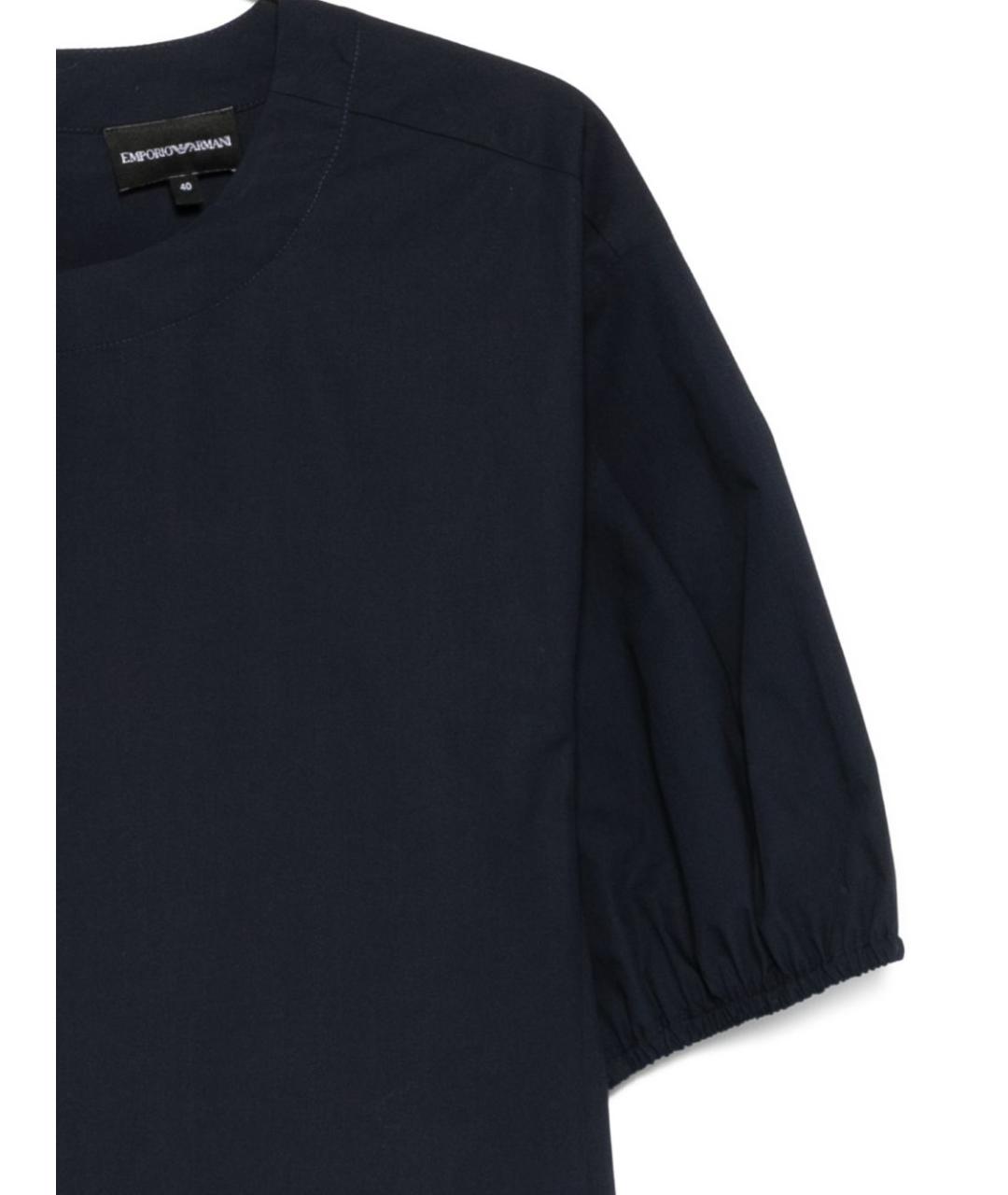 EMPORIO ARMANI Синяя хлопковая футболка, фото 2