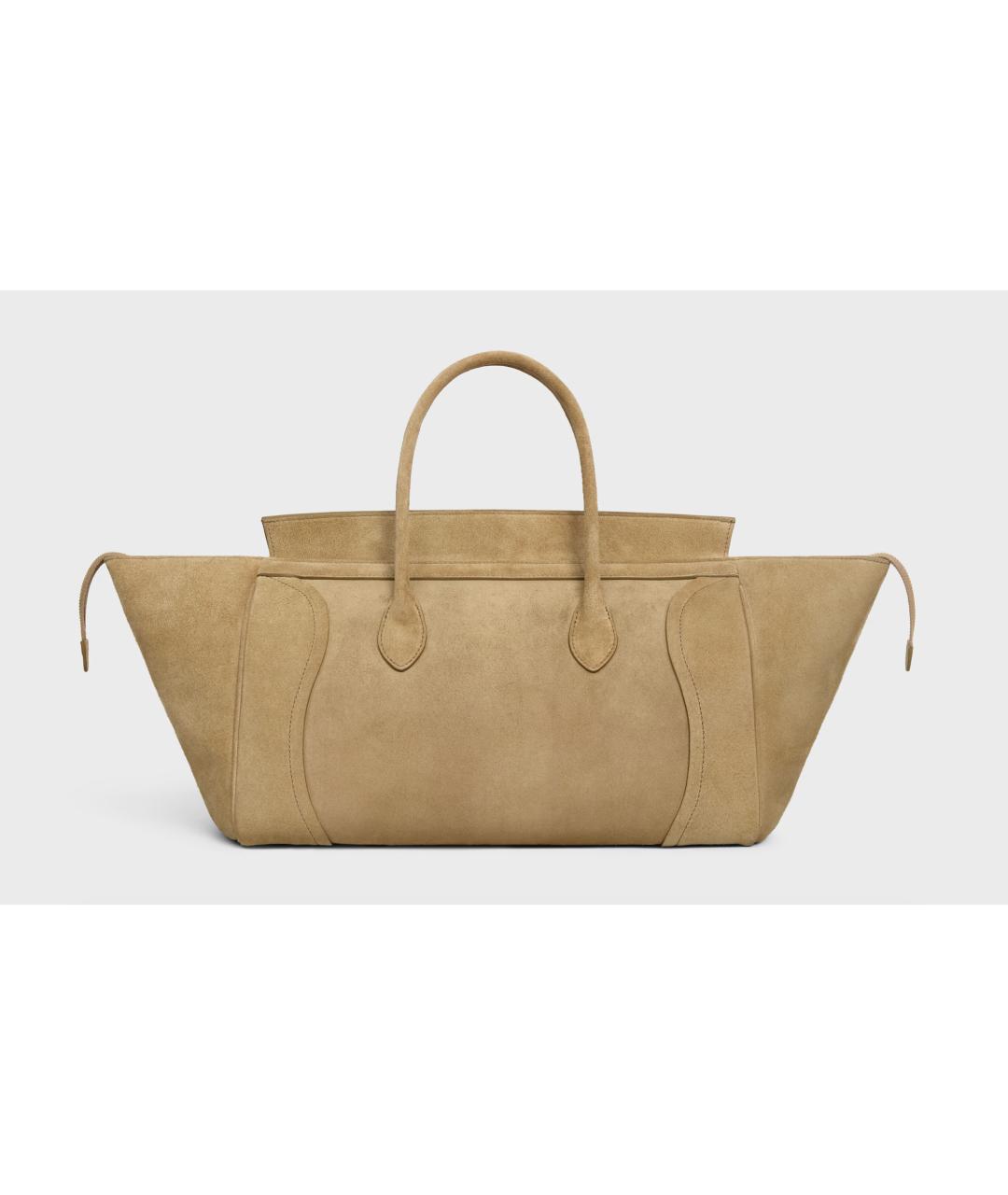 CELINE Бежевая замшевая сумка тоут, фото 3