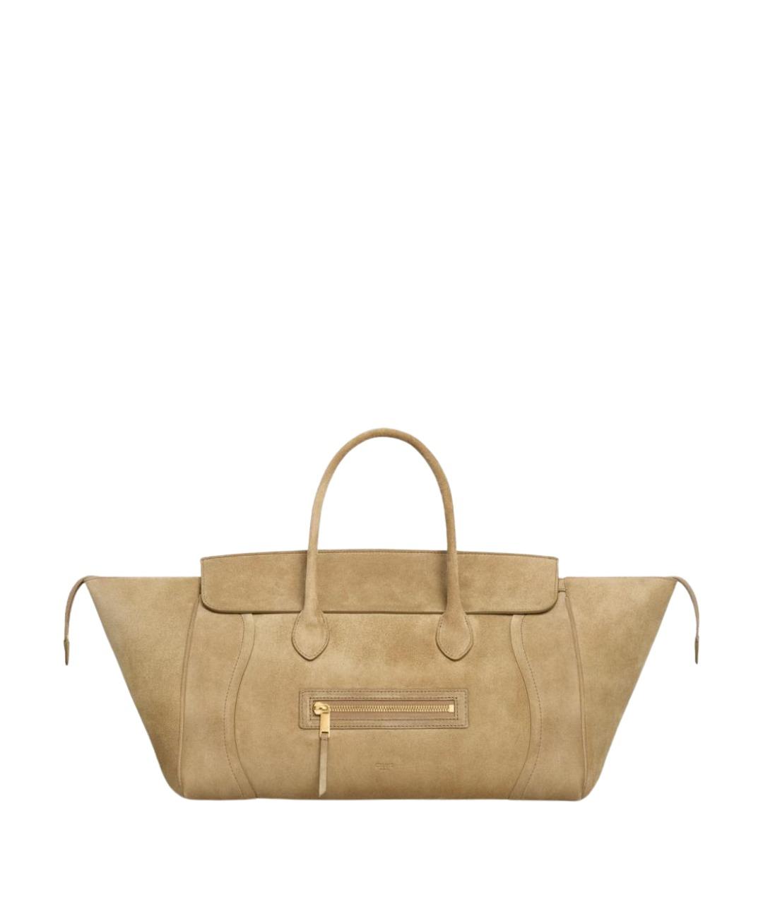 CELINE Бежевая замшевая сумка тоут, фото 1