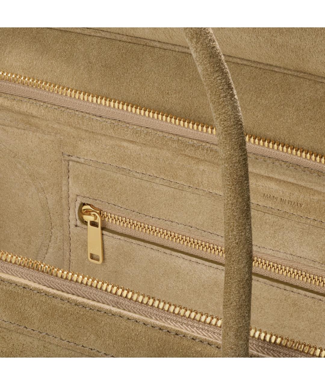 CELINE Бежевая замшевая сумка тоут, фото 4