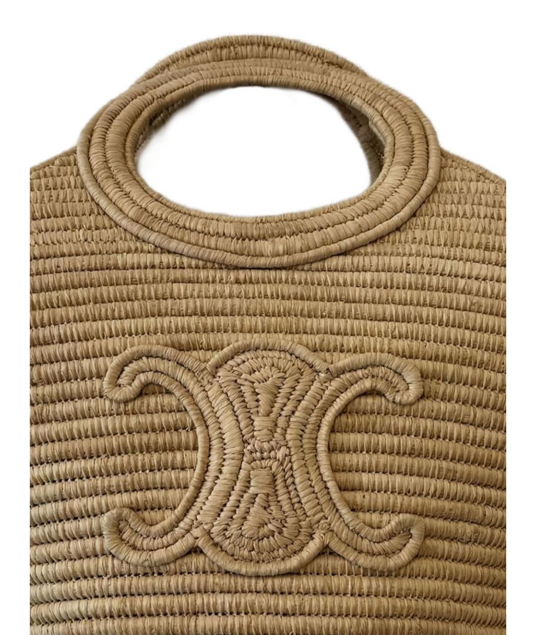 CELINE Бежевая пелетеная сумка тоут, фото 2