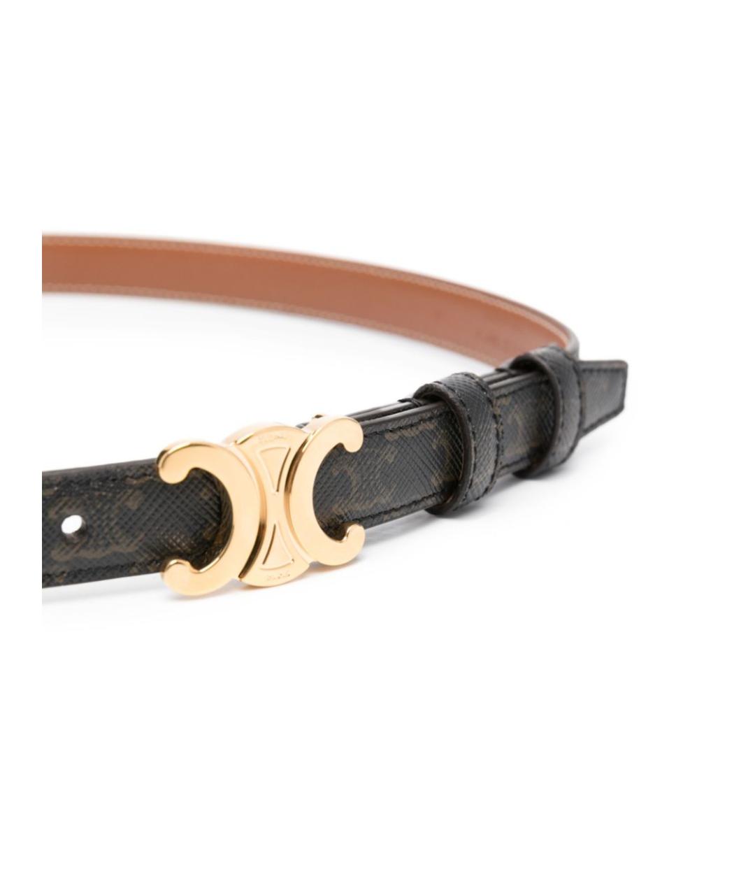 CELINE Коричневый кожаный ремень, фото 2