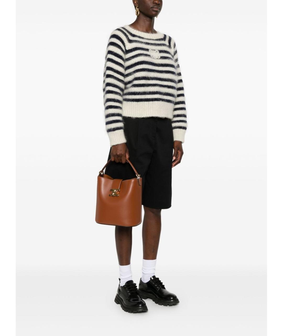 CELINE Коричневая кожаная сумка тоут, фото 5