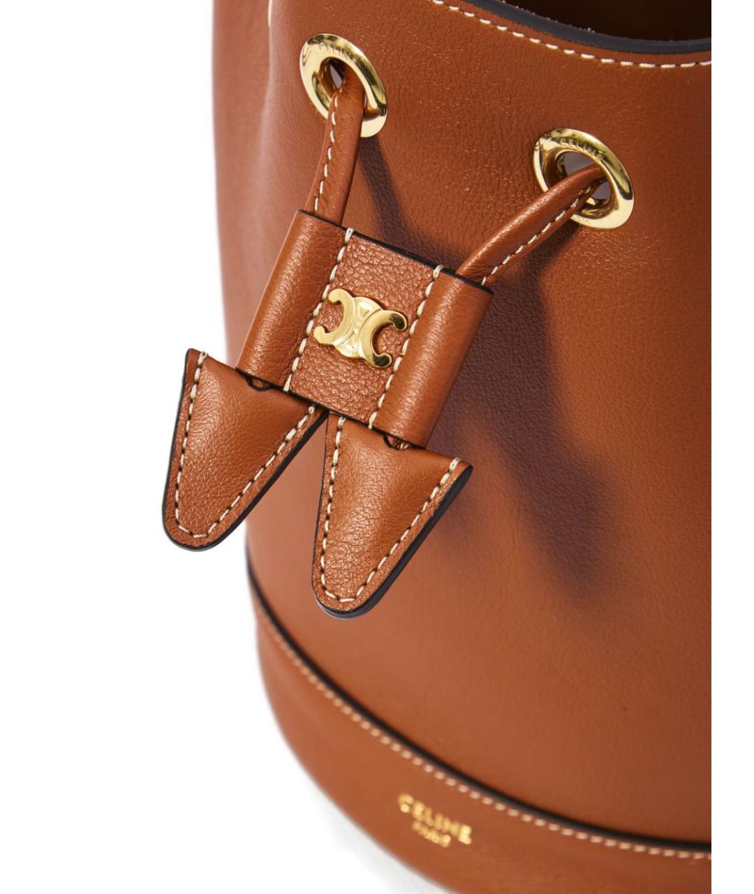 CELINE Коричневая кожаная сумка тоут, фото 2