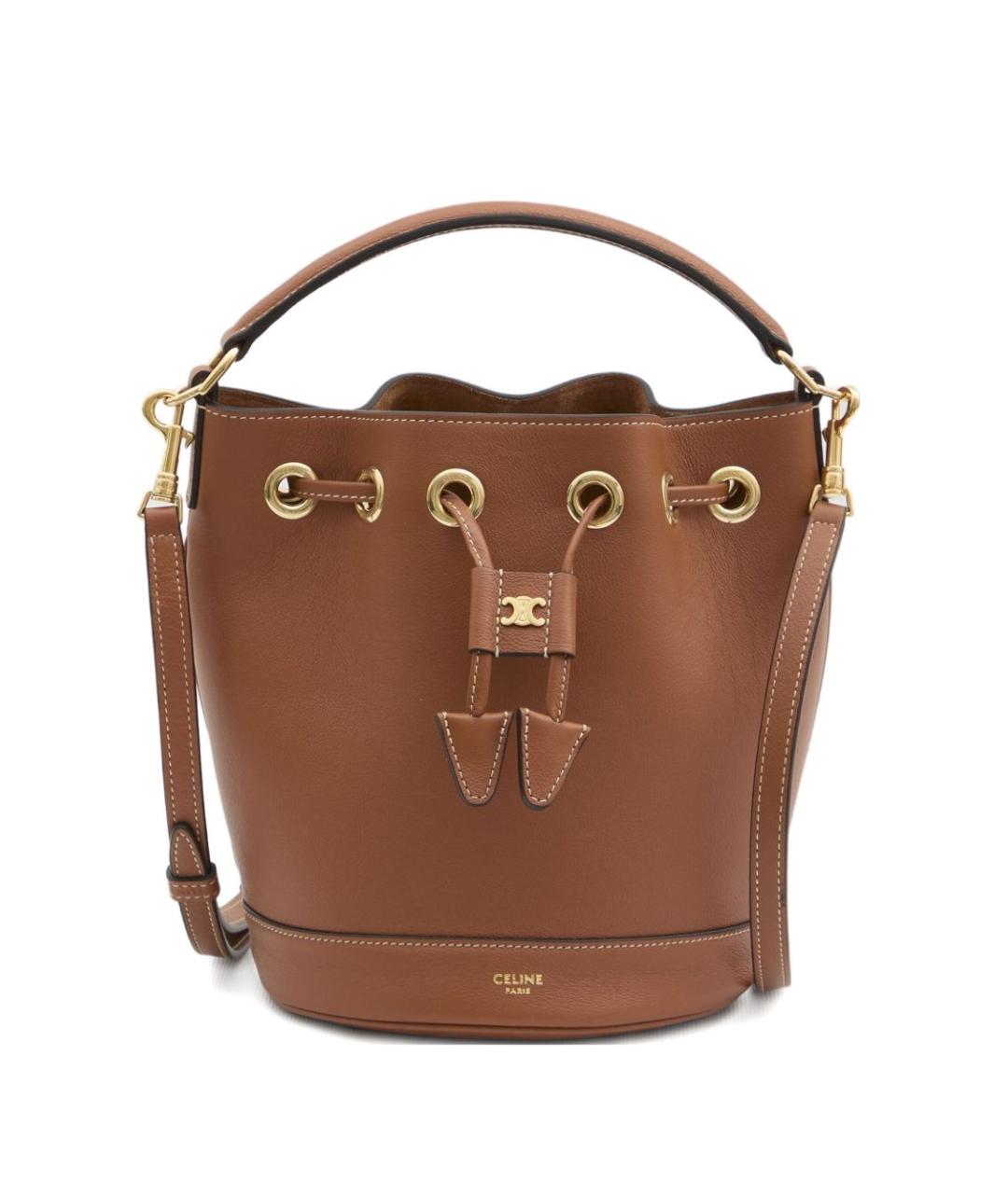 CELINE Коричневая кожаная сумка тоут, фото 1