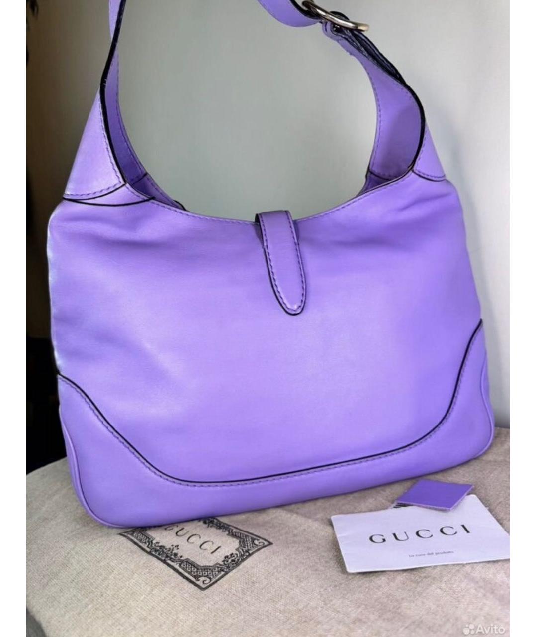 GUCCI Фиолетовая кожаная сумка с короткими ручками, фото 3