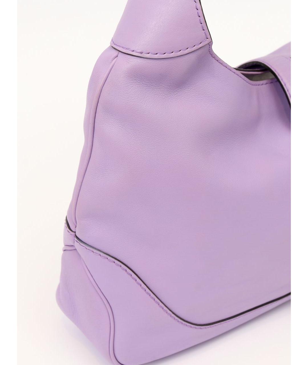 GUCCI Фиолетовая кожаная сумка с короткими ручками, фото 6