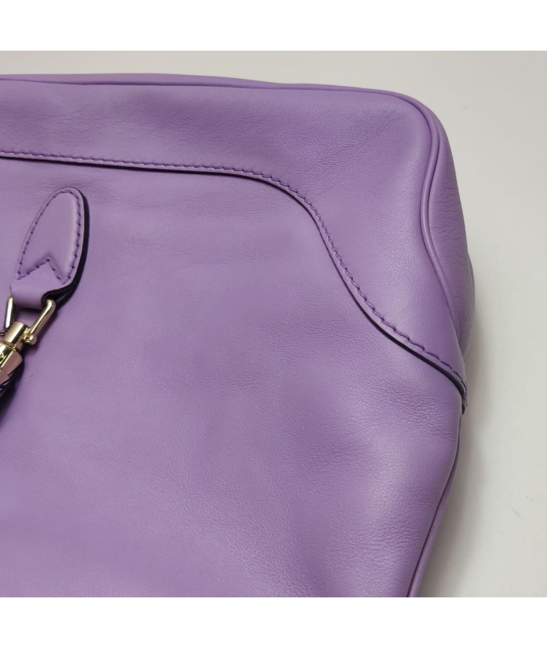 GUCCI Фиолетовая кожаная сумка с короткими ручками, фото 2