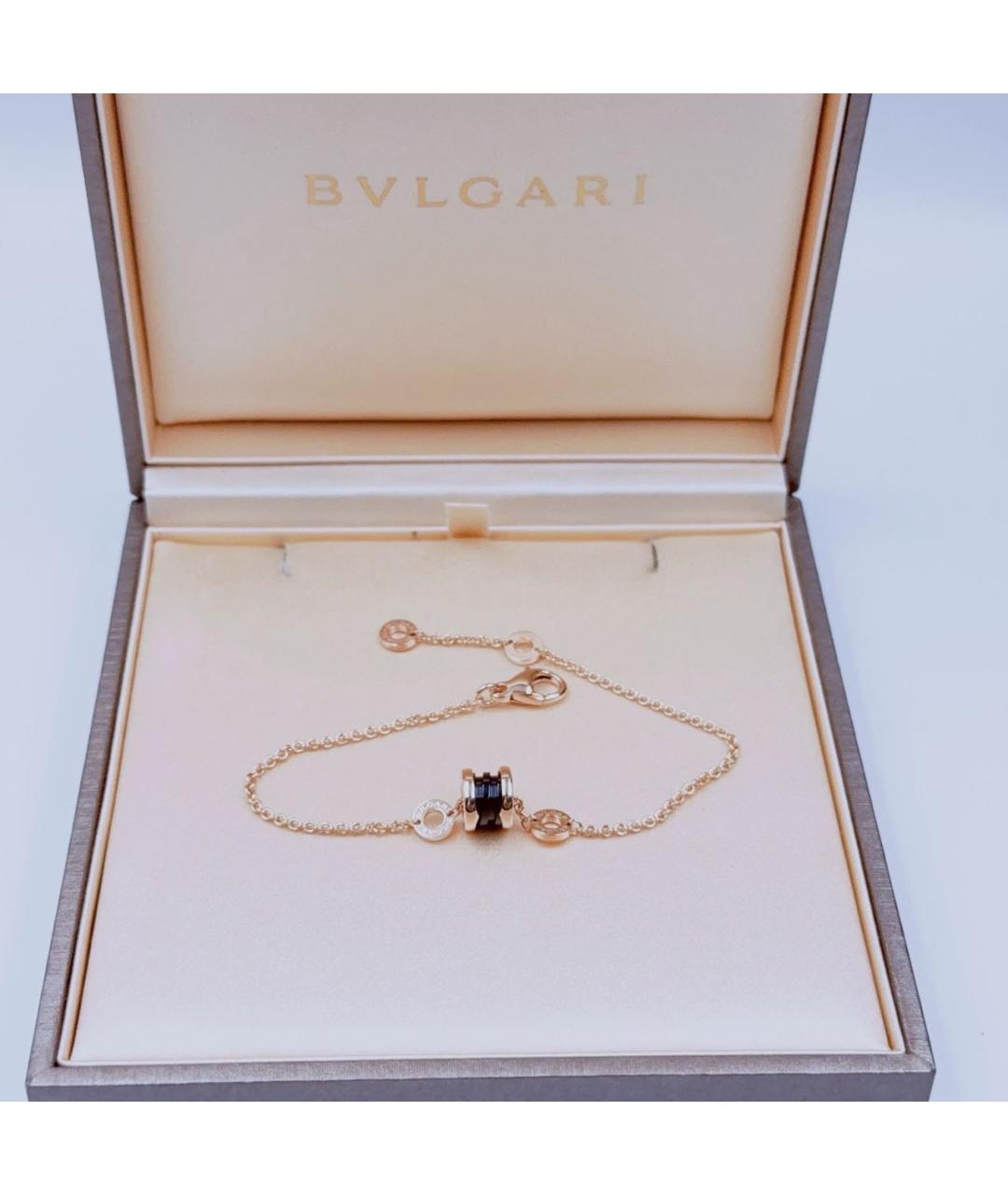 BVLGARI Черный браслет из розового золота, фото 2