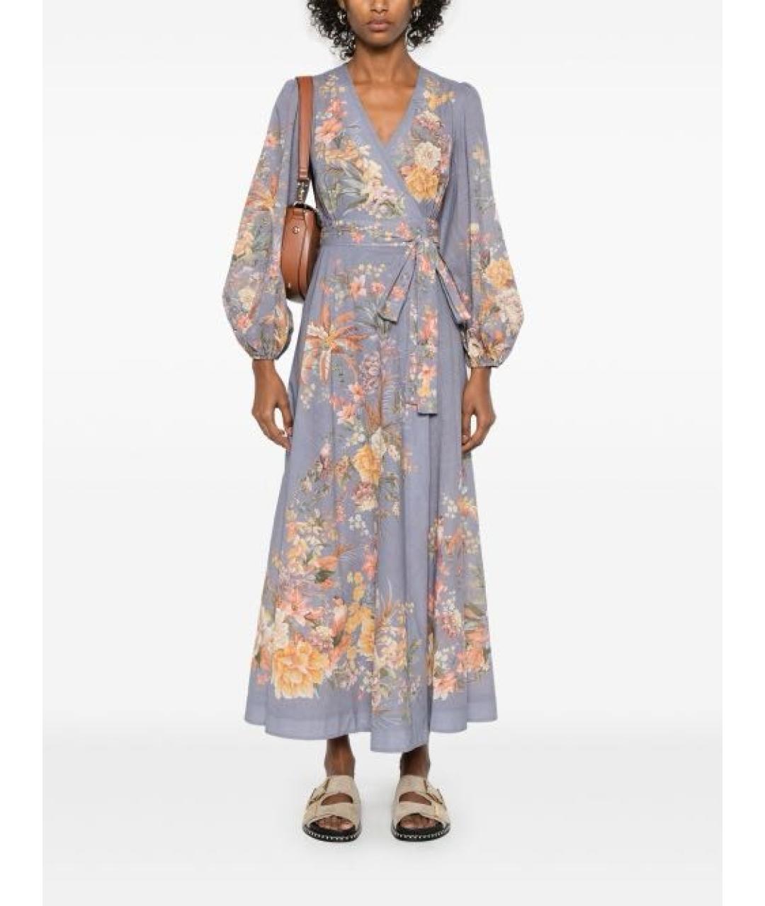 ZIMMERMANN Голубое хлопковое повседневное платье, фото 3