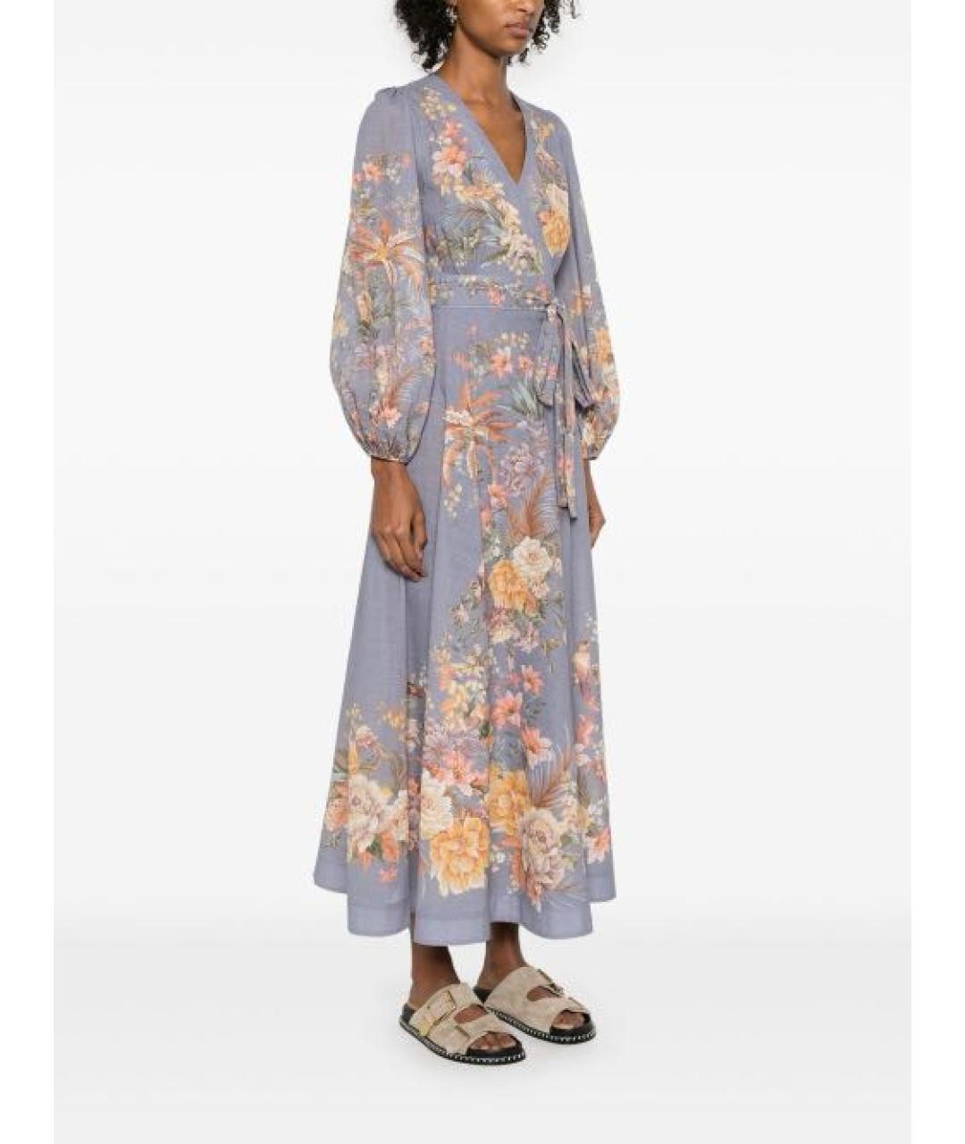 ZIMMERMANN Голубое хлопковое повседневное платье, фото 5