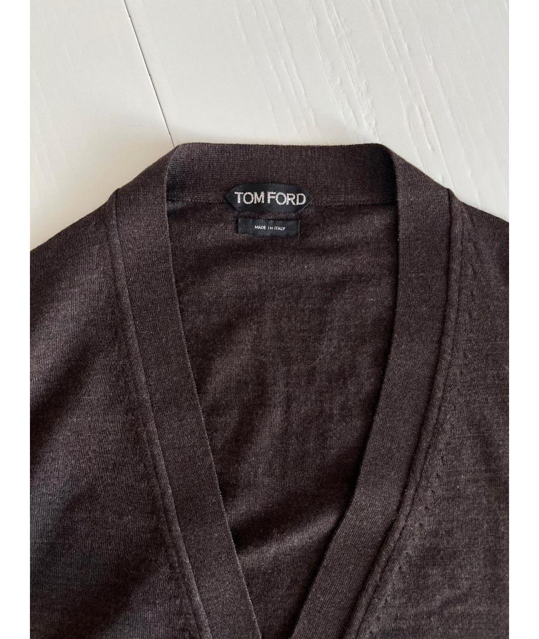 TOM FORD Коричневый вискозный кардиган, фото 3
