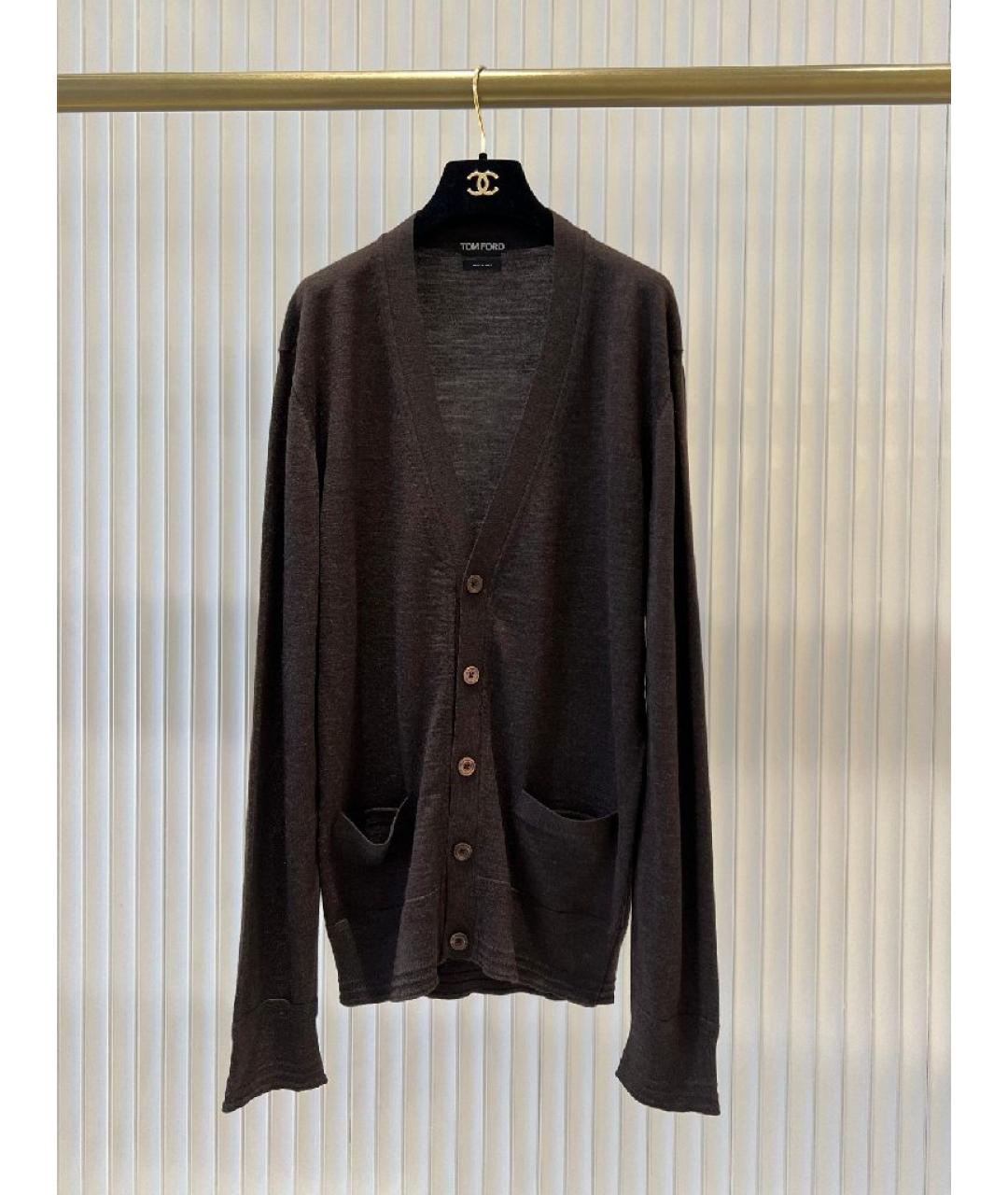 TOM FORD Коричневый вискозный кардиган, фото 8