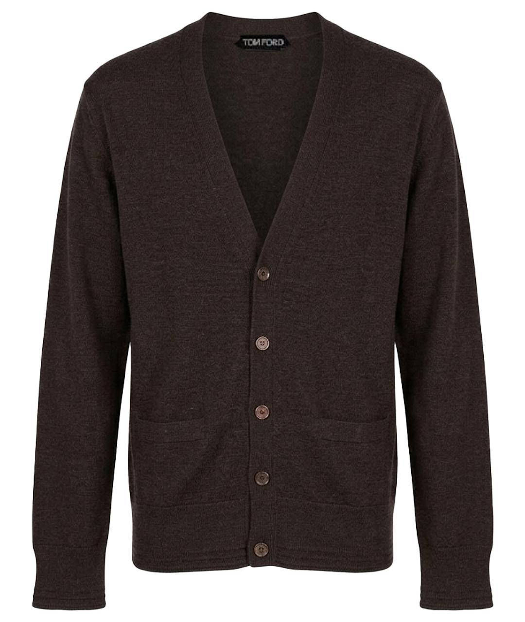 TOM FORD Коричневый вискозный кардиган, фото 1
