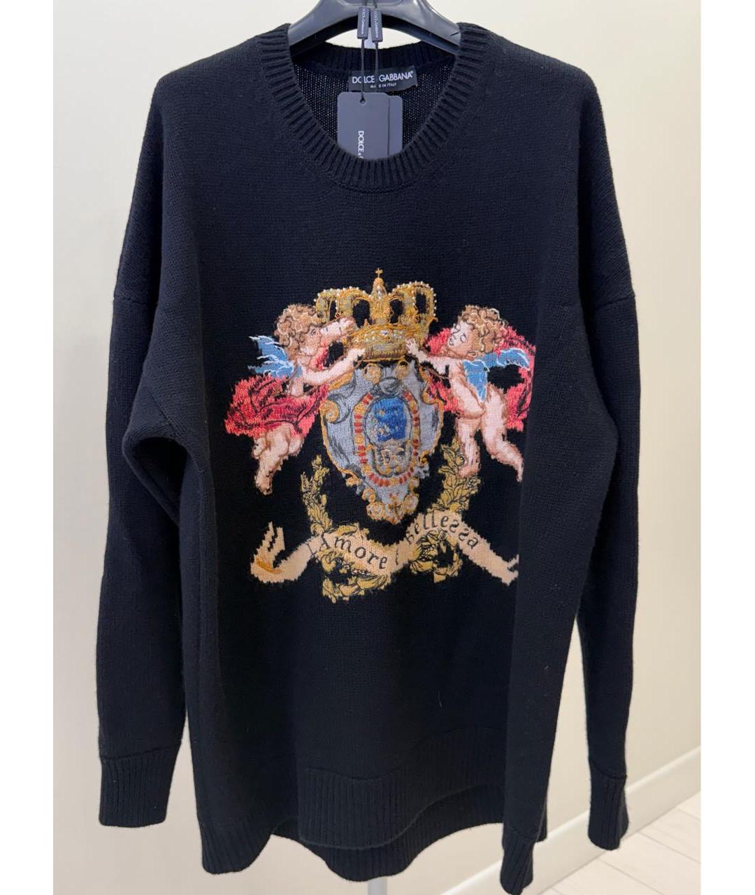 DOLCE&GABBANA Черный кашемировый джемпер / свитер, фото 5