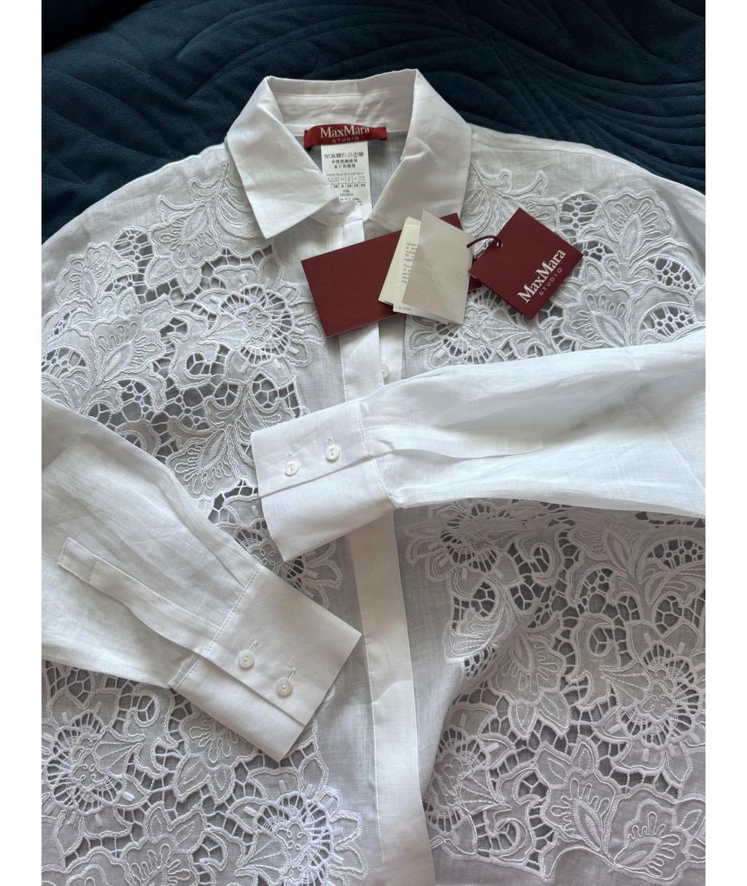MAX MARA STUDIO Белая полиэстеровая блузы, фото 5