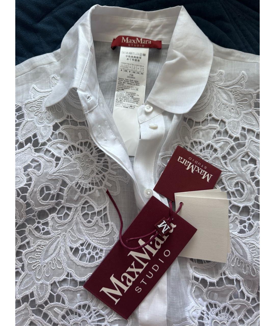 MAX MARA STUDIO Белая полиэстеровая блузы, фото 3