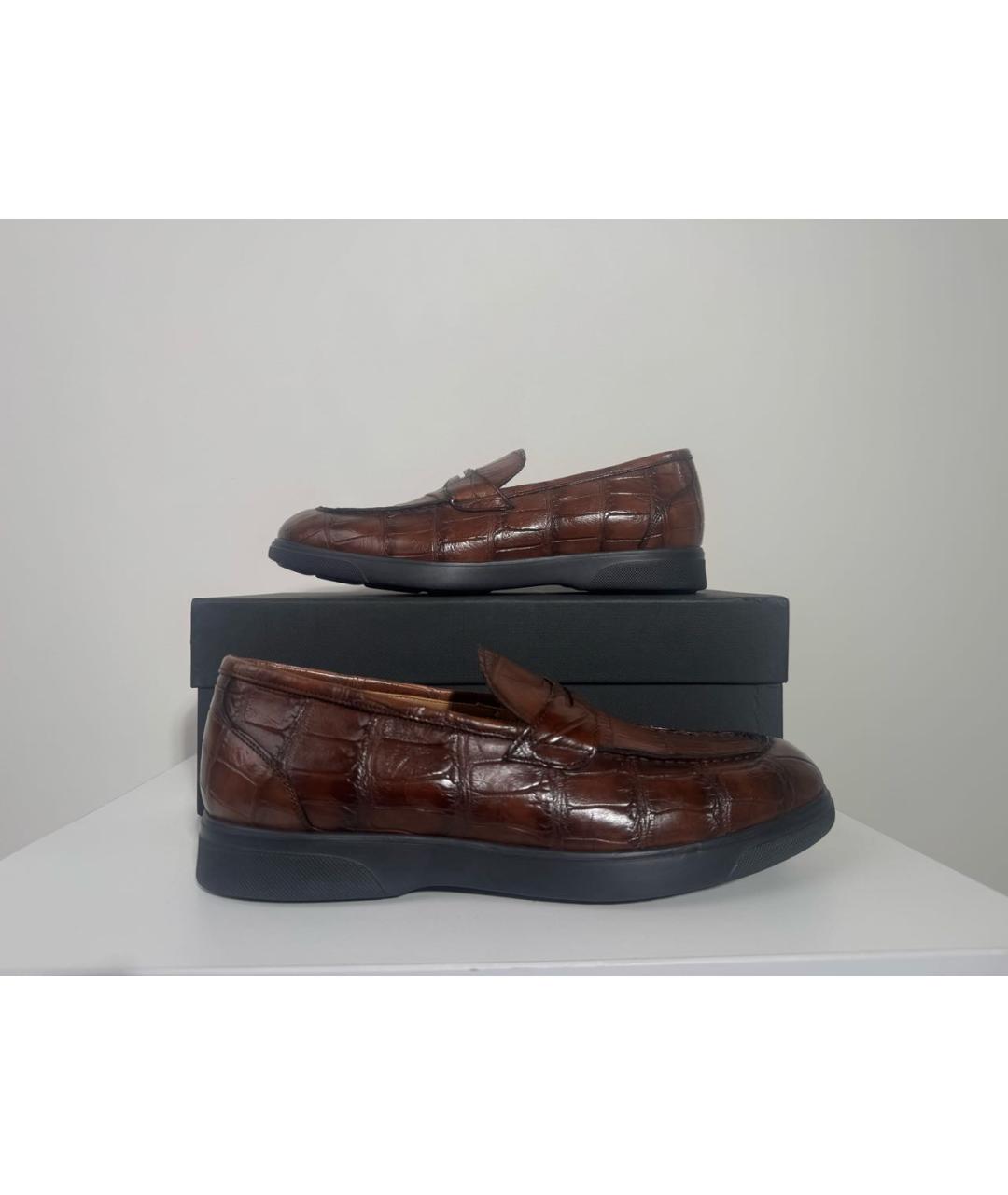 KITON Коричневые лоферы из экзотической кожи, фото 2