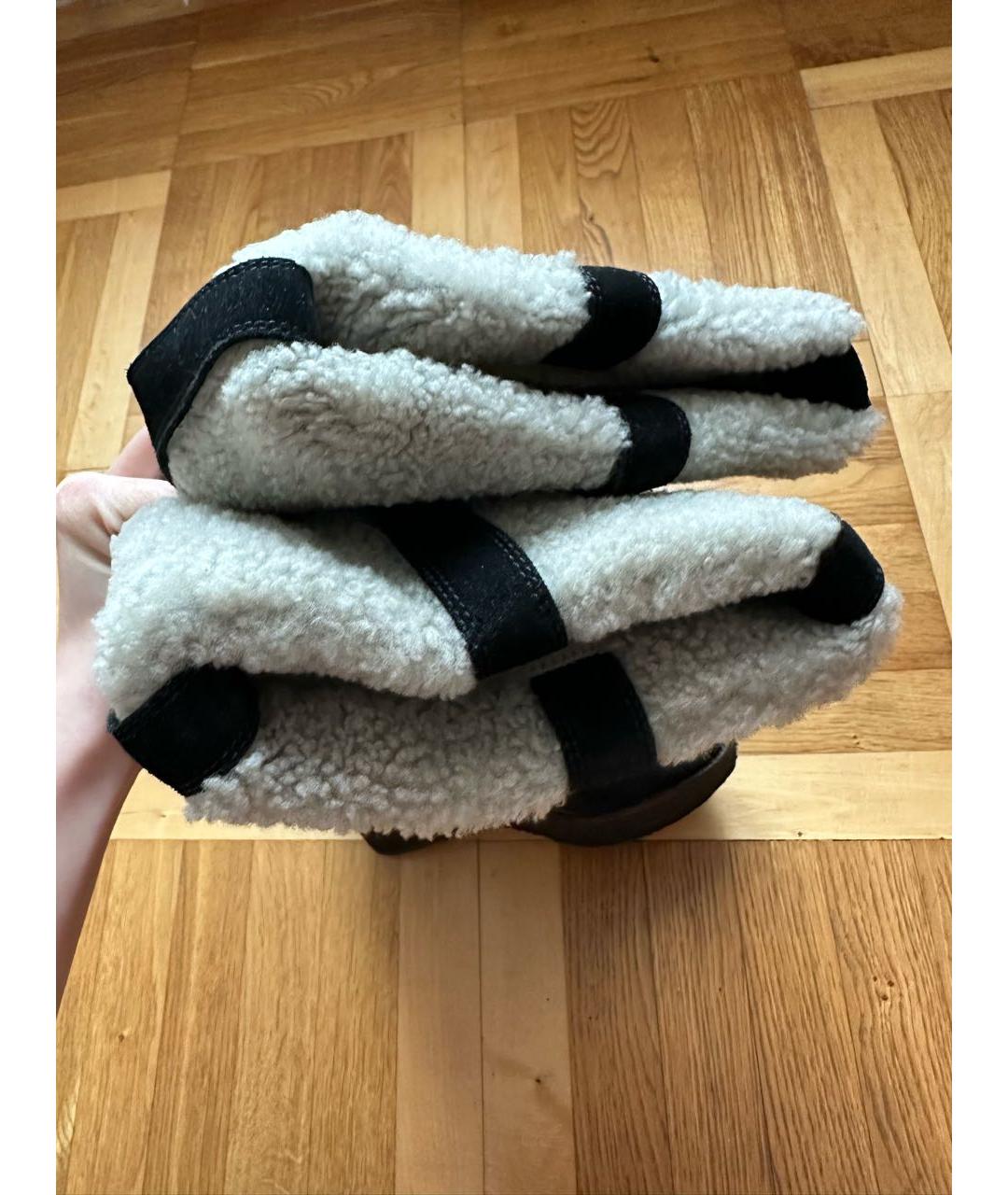 SAINT LAURENT Черные замшевые сапоги, фото 2