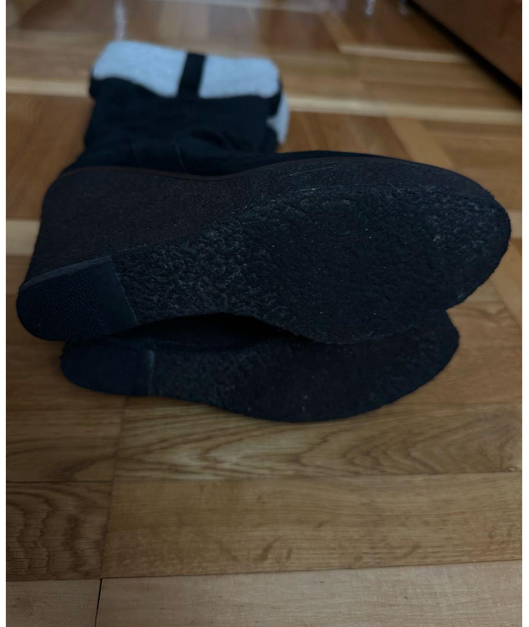 SAINT LAURENT Черные замшевые сапоги, фото 6