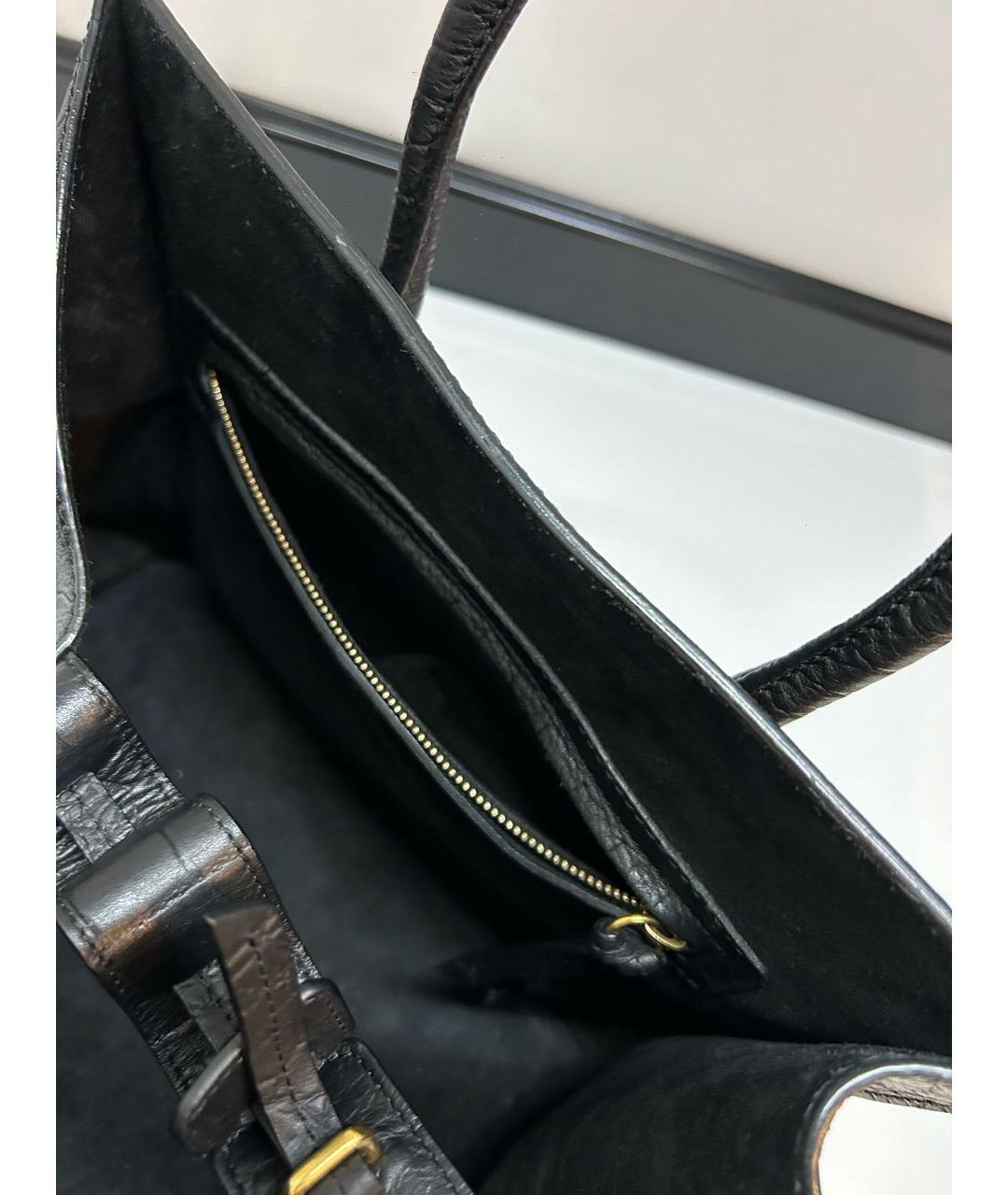 CELINE Черная кожаная сумка тоут, фото 3