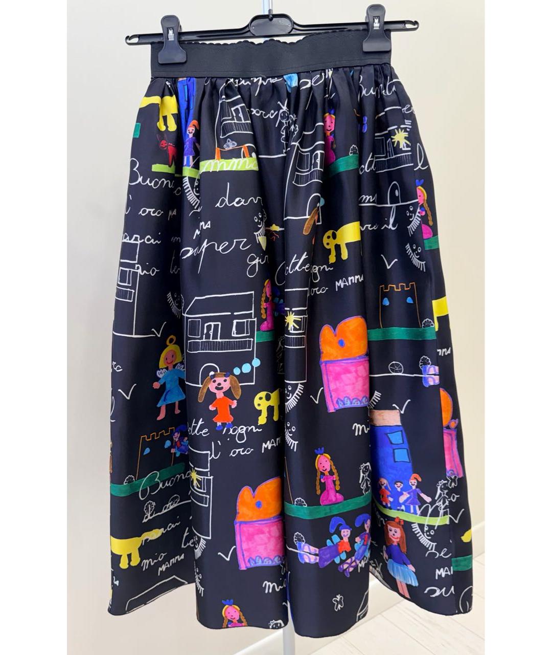 DOLCE&GABBANA Мульти шелковая юбка миди, фото 5