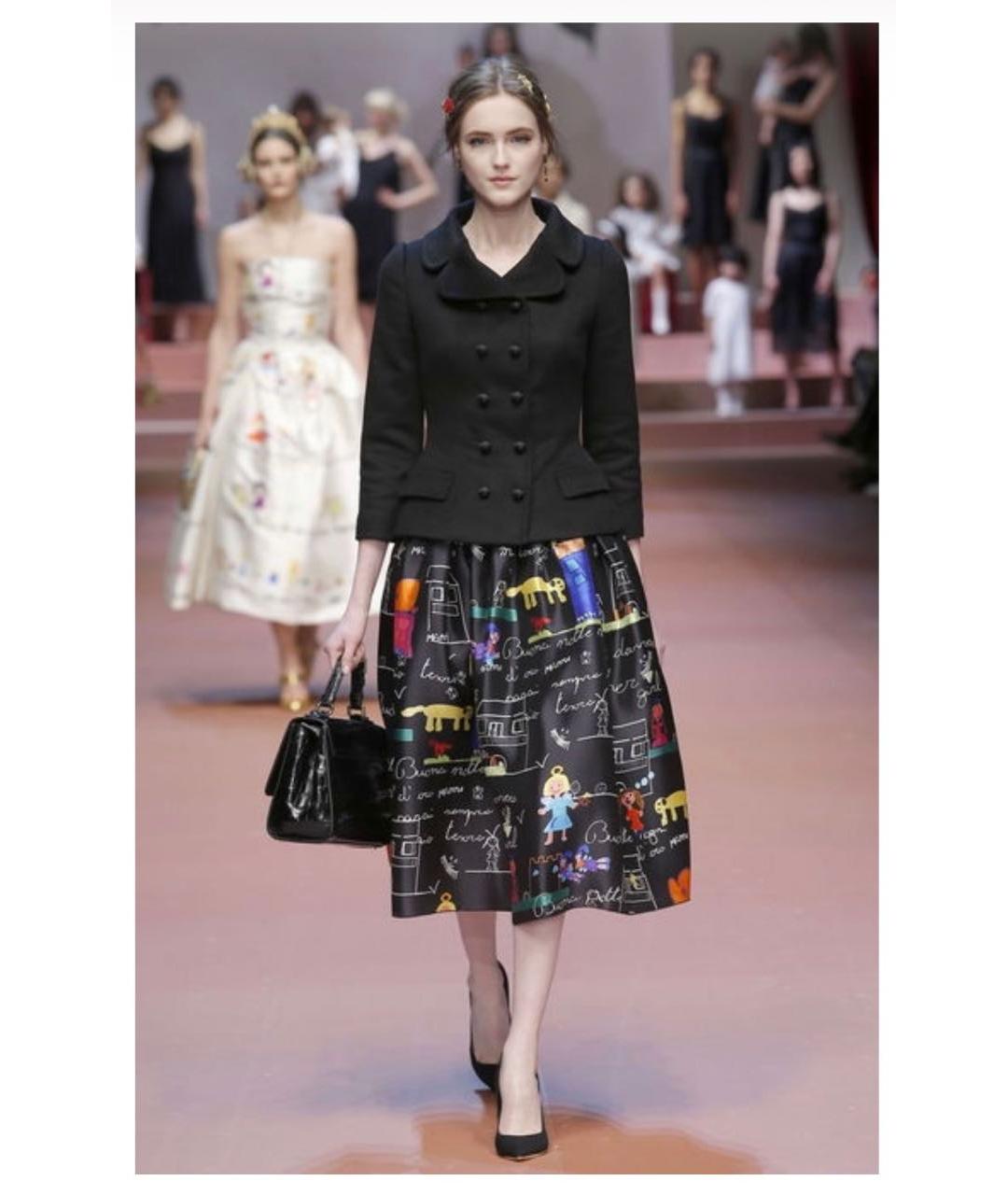 DOLCE&GABBANA Мульти шелковая юбка миди, фото 4