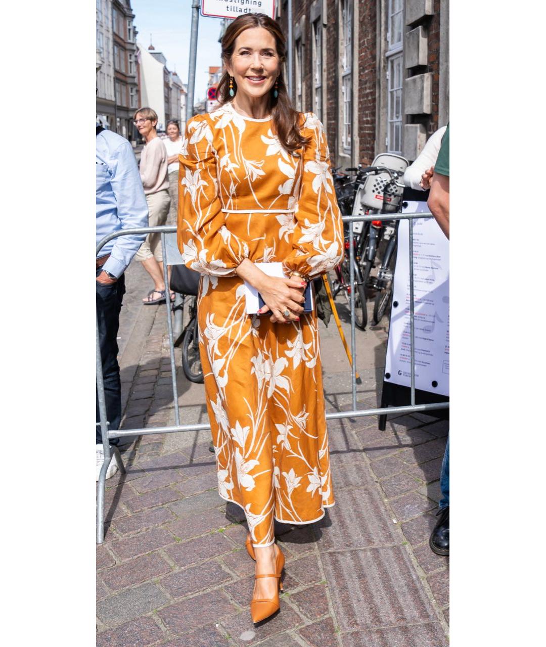 ZIMMERMANN Оранжевое льняное повседневное платье, фото 5