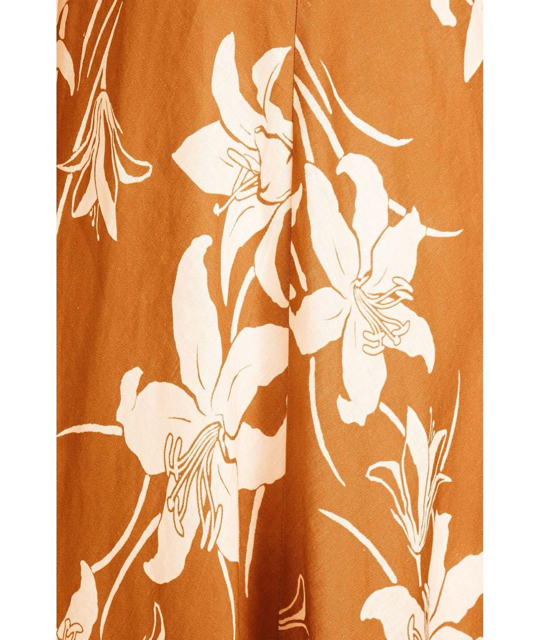 ZIMMERMANN Оранжевое льняное повседневное платье, фото 4