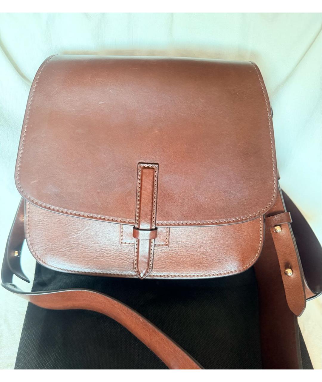 WEEKEND MAX MARA Коричневая кожаная сумка через плечо, фото 7