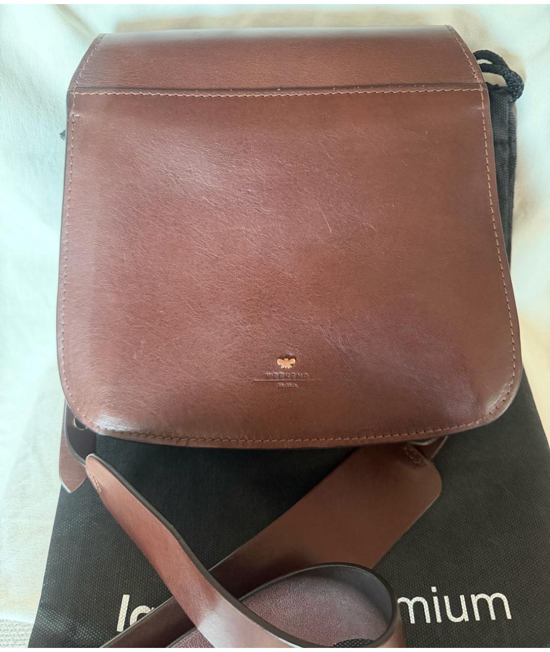 WEEKEND MAX MARA Коричневая кожаная сумка через плечо, фото 2