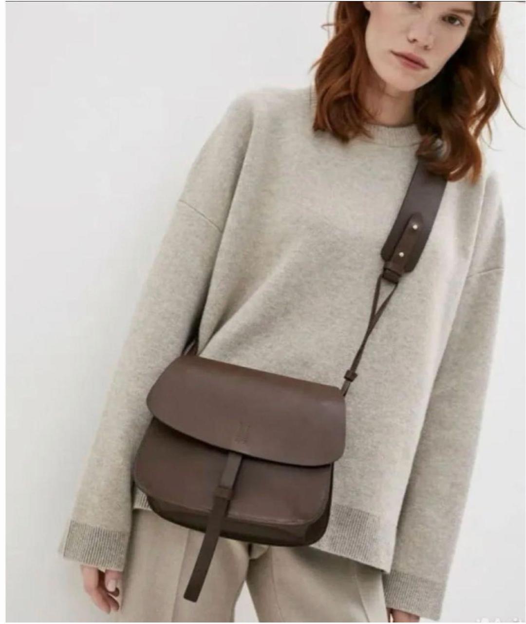 WEEKEND MAX MARA Коричневая кожаная сумка через плечо, фото 8