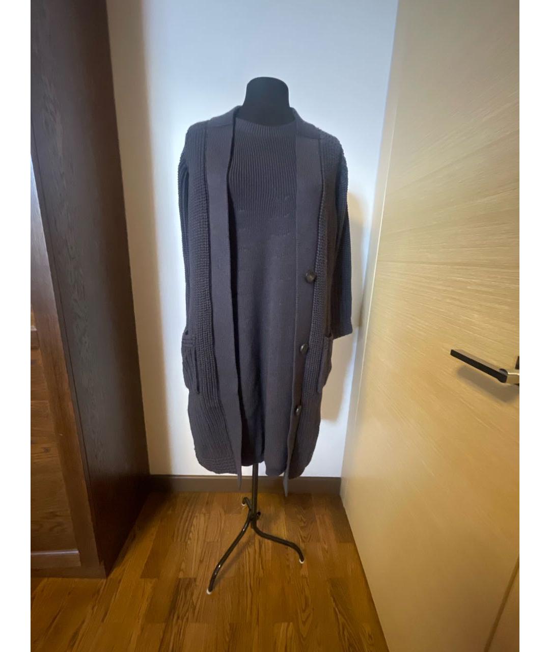 HERMES Серый шерстяной костюм с юбками, фото 5